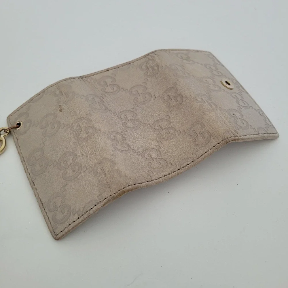 Gucci Guccissima Key Case White Bone Leather 6 Hook Holder 212111 0416